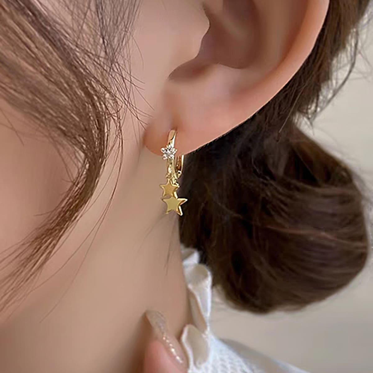 

Star Decor Earrings, Gold