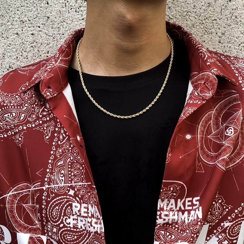 

Guys 1pc Simple Necklace, Gold