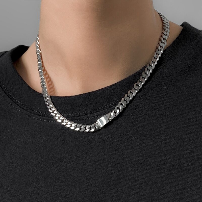 

Guys Minimalist Chain Necklace, Silver