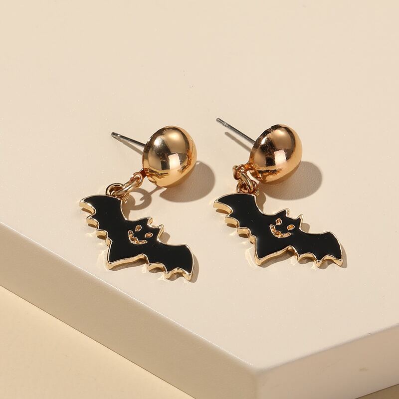 

Halloween Bat Design Drop Earrings, Multicolor