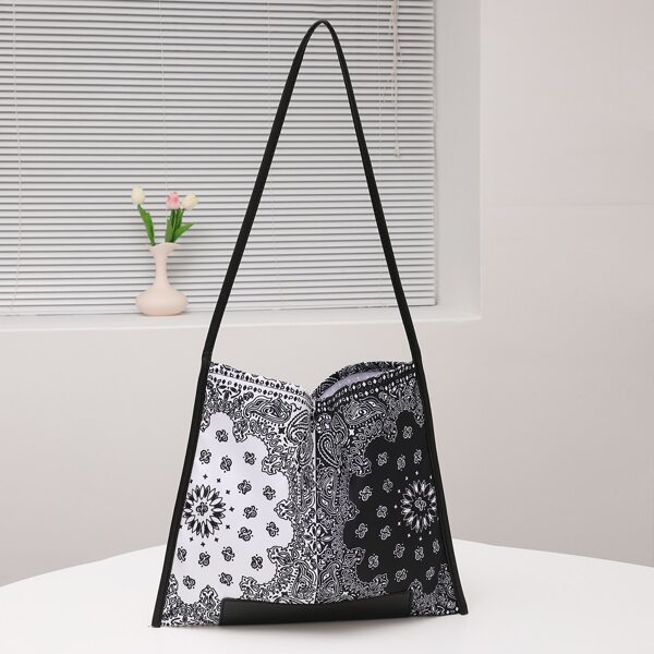 

Floral Graphic Nylon Shoulder Bag, Multicolor