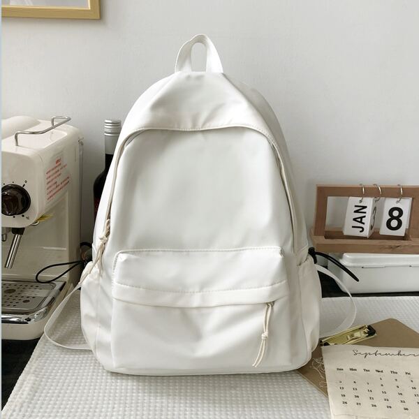 

Minimalist Drawstring Design Functional Backpack, White