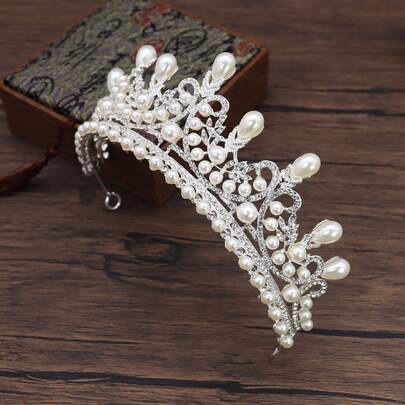 Rhinestone Decor Crown Hair Accessory