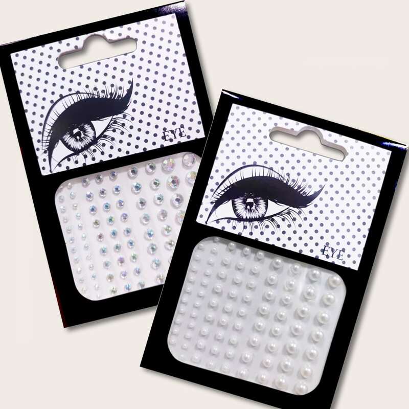 

2sheets Rhinestone Eye Tattoo Sticker, White
