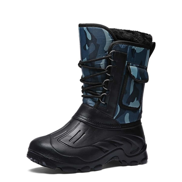 

Men Camo Pattern Lace-up Front Duck Boots, Multicolor