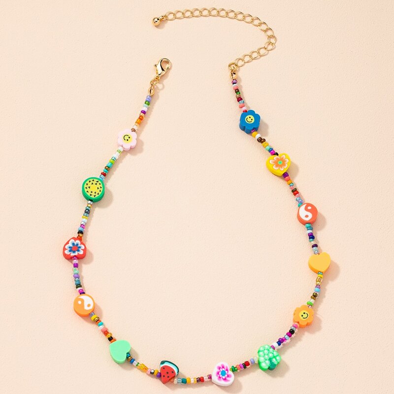 

Fruit Beaded Necklace, Multicolor