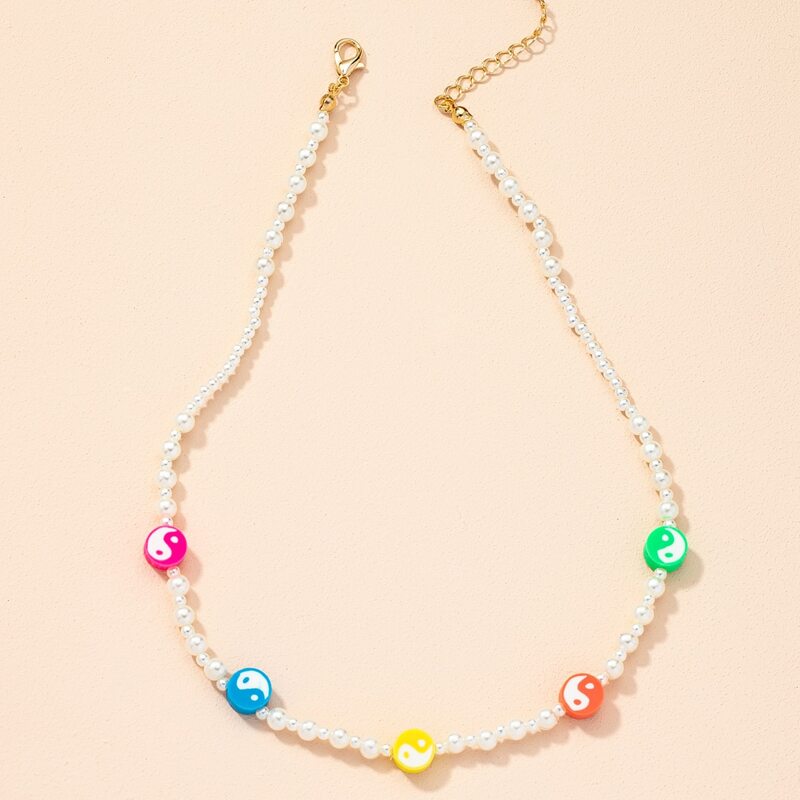 

Yin & Yang Beaded Necklace, Multicolor