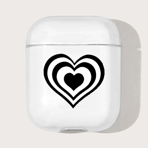 

Heart Print Case For Airpods, Clear