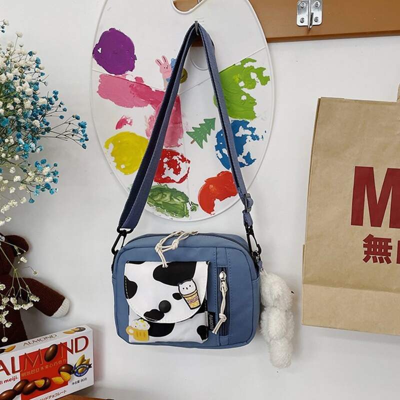

Cow Print Crossbody Bag, Blue