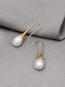 Đồ trang trí Ngọc Trai giả Thả hoa tai - Vàng - Xem 3