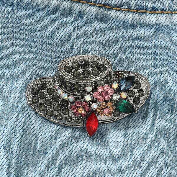 

Rhinestone Hat Decor Brooch, Multicolor
