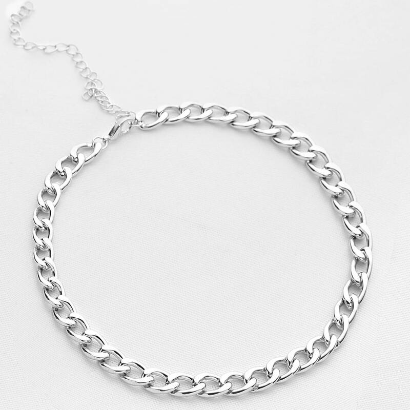 

Guys Minimalist Chain Necklace, Silver