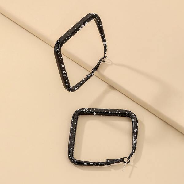 

Geometric Hoop Earrings, Black