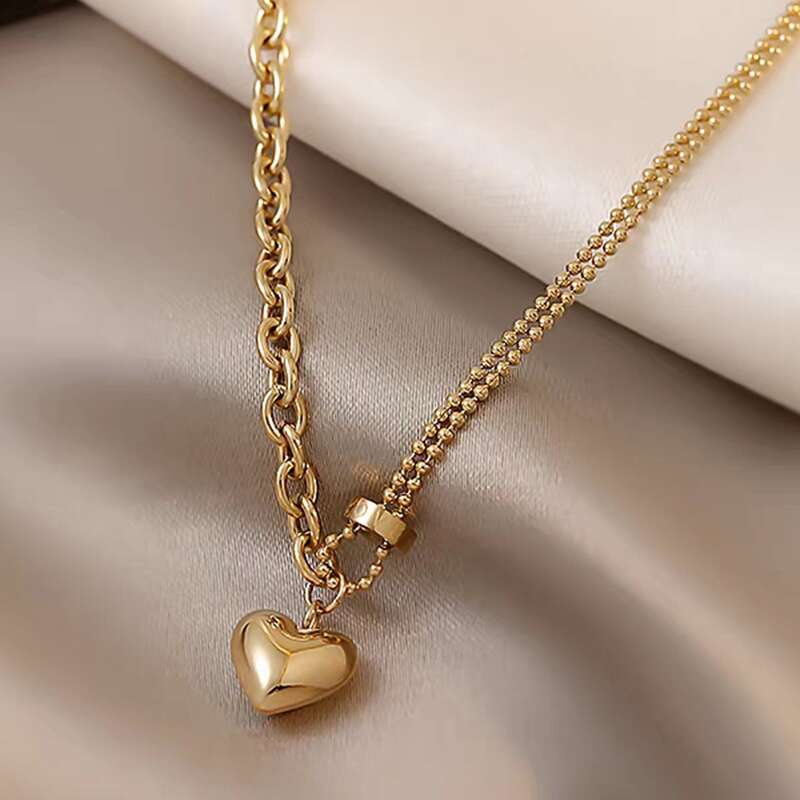 

Heart Pendant Chain Necklace, Gold