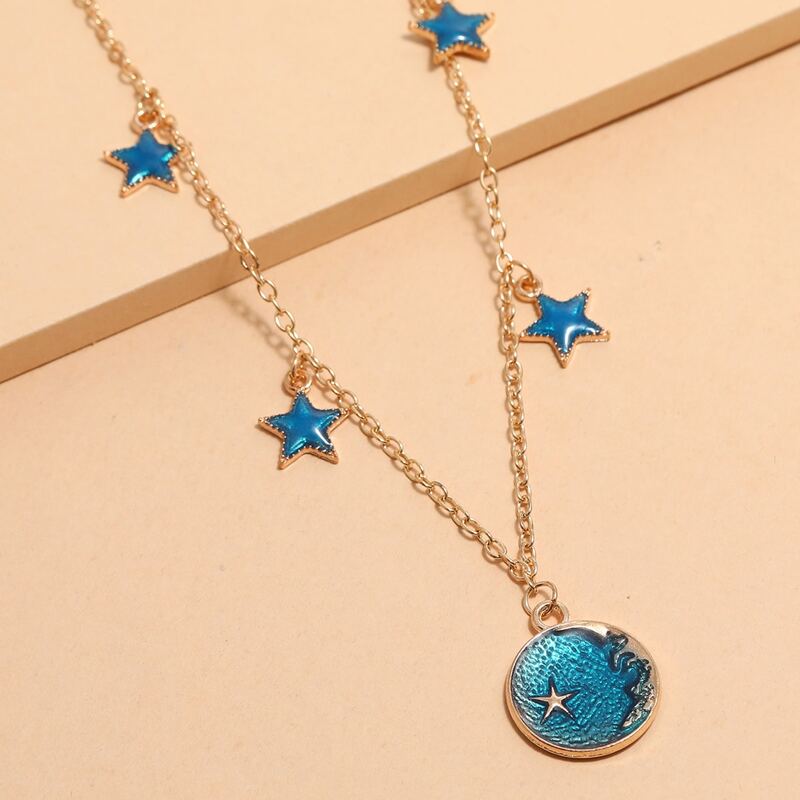 

Star Pendant Necklace, Blue