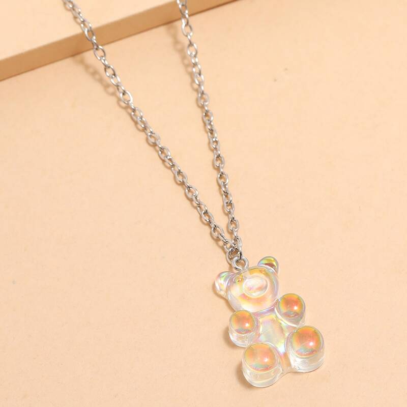 

Bear Pendant Necklace, Multicolor