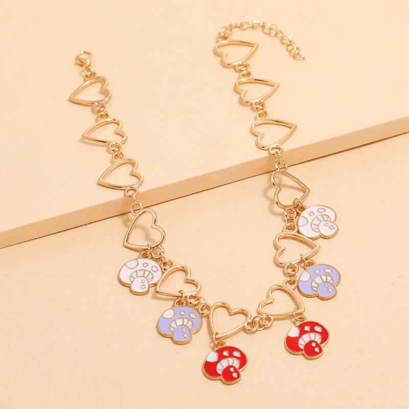 

Mushroom Decor Necklace, Multicolor