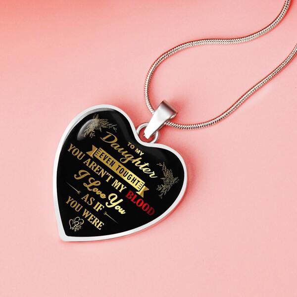 

Letter Graphic Heart Charm Necklace, Silver