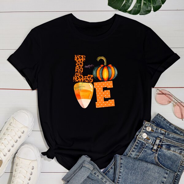 

Plus Halloween Print Tee, Black