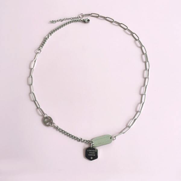 

Geometric Charm Necklace, Silver