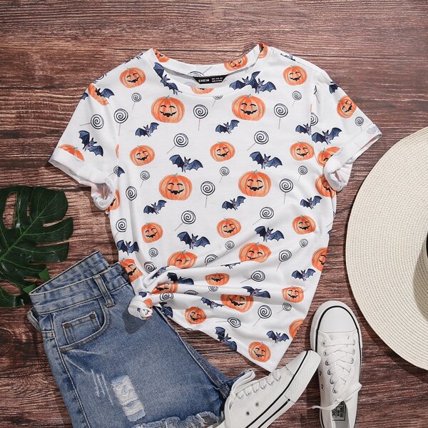 

Plus Halloween Print Tee, Multicolor