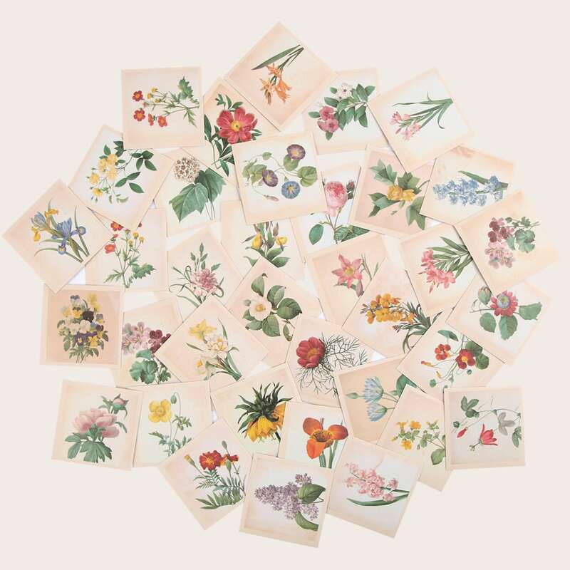 

1pc Flower Print Sticker, Multicolor