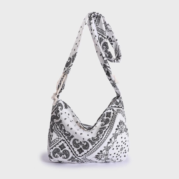 

Paisley Pattern Shoulder Bag, White