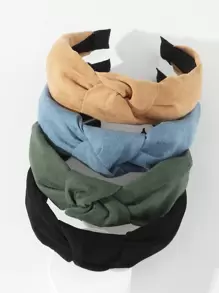 4pcs Knot Decor Headband - Multicolor - View 1