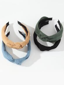 4pcs Knot Decor Headband - Multicolor - View 3