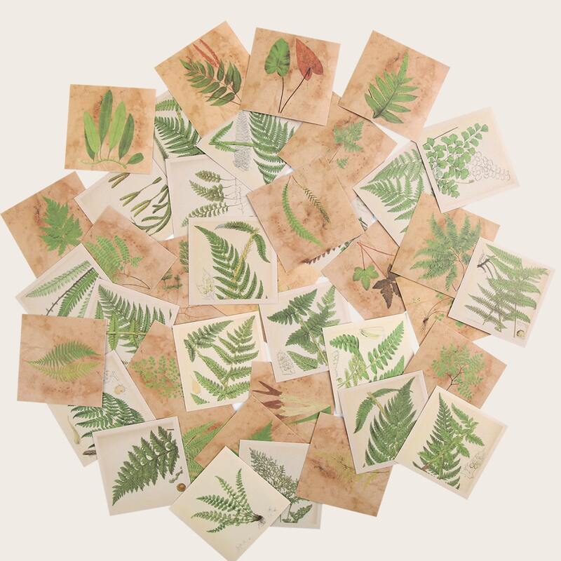 

1pc Leaf Print Sticker, Multicolor
