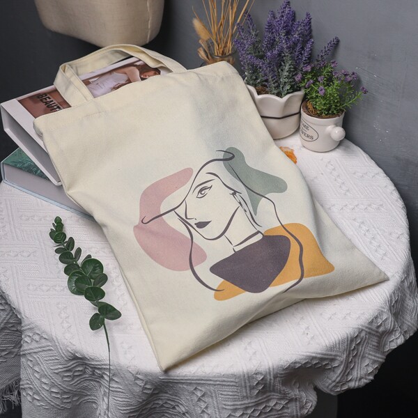 

Figure Graphic Shopper Bag, Beige