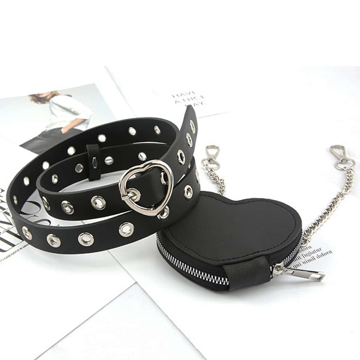 

Heart Shaped Belt Bag, Black
