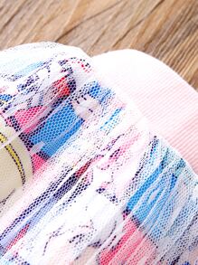 Váy Gái Tương phản Mesh Hoạt hình Con số Dễ thương - Nhiều màu - Xem 4