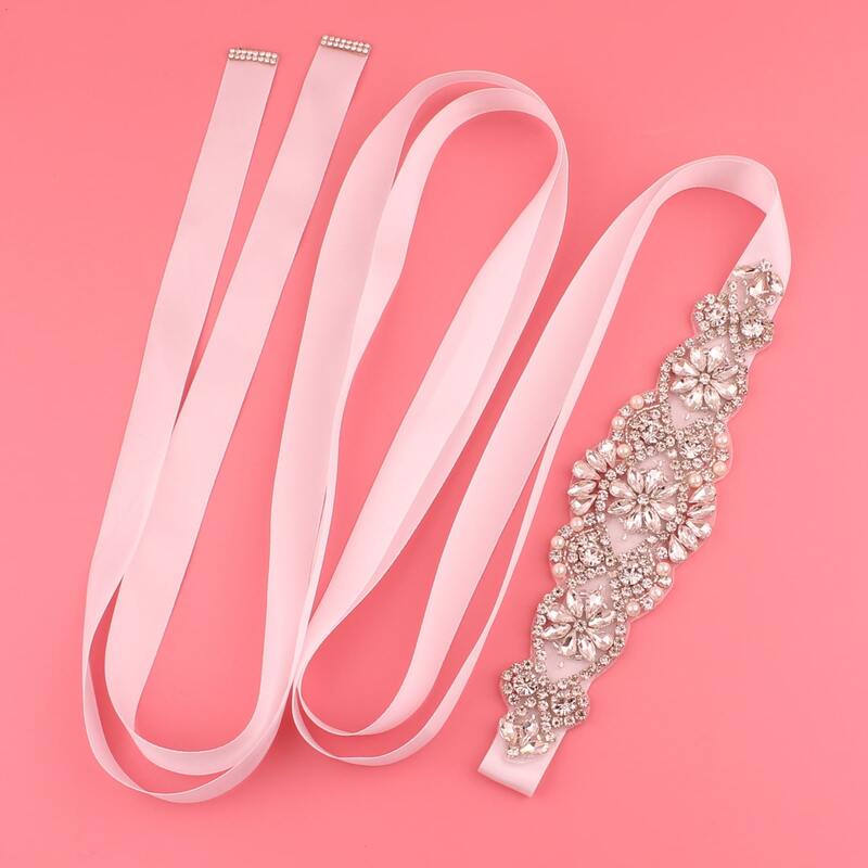 

Rhinestone Decor Belt, White