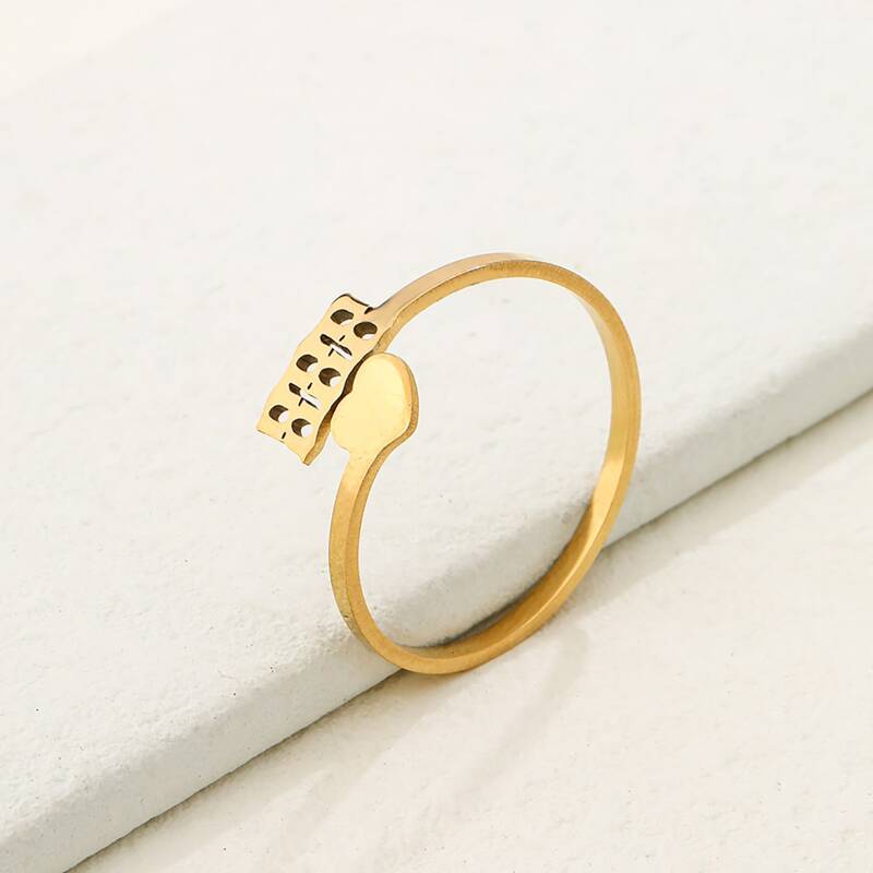 

Letter Cuff Ring, Gold