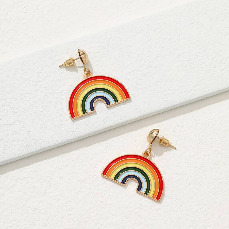 

Rainbow Drop Earrings, Gold