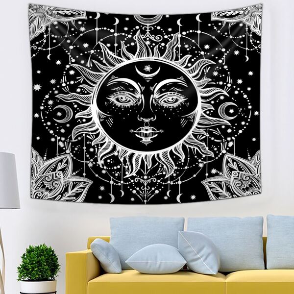 

Sun Print Tapestry, Black and white