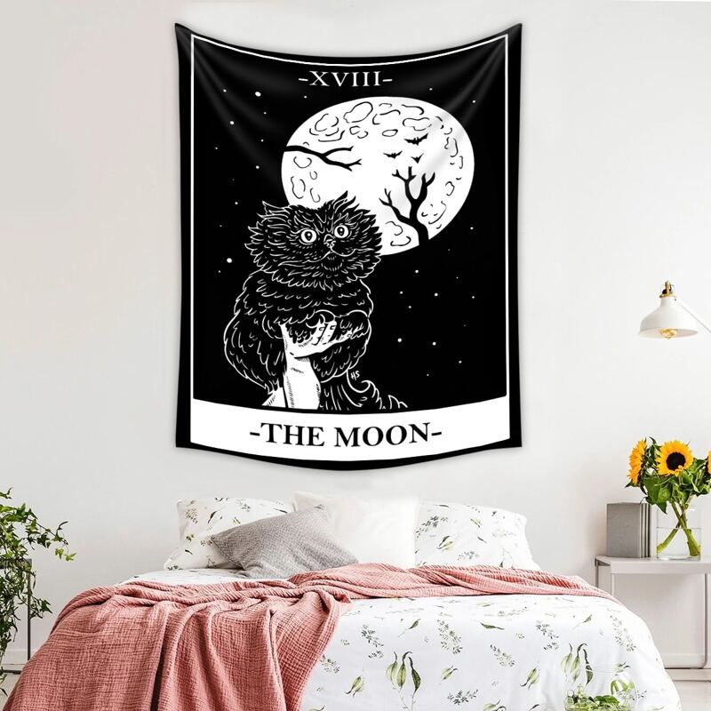 

Owl Print Tapestry, Black and white