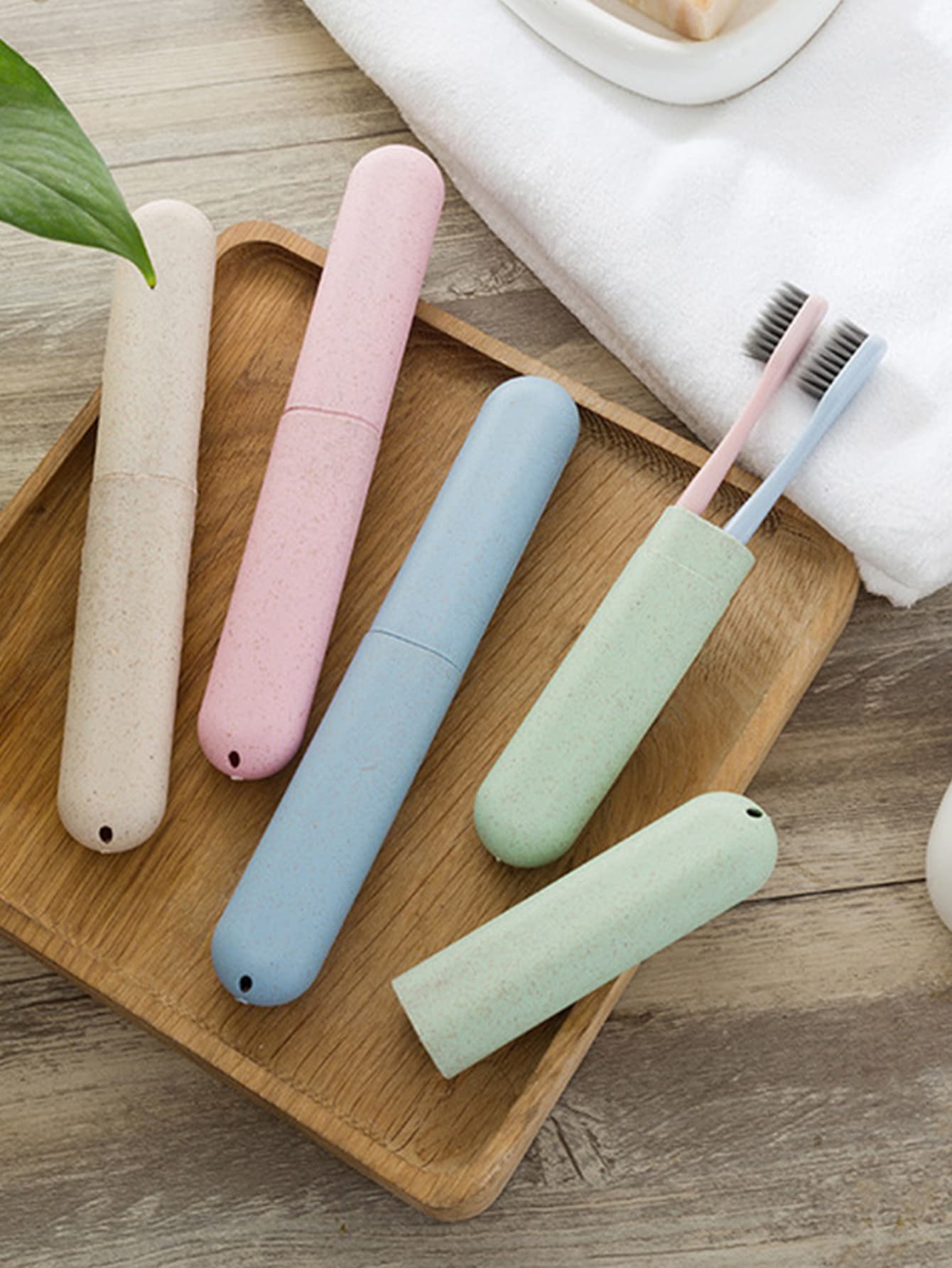 Wheat Straw Toothbrush Box With Random Color (Product Contains Wheat Fragrance) 1pc - Multicolor - View 1