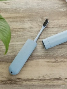 Wheat Straw Toothbrush Box With Random Color (Product Contains Wheat Fragrance) 1pc - Multicolor - View 3