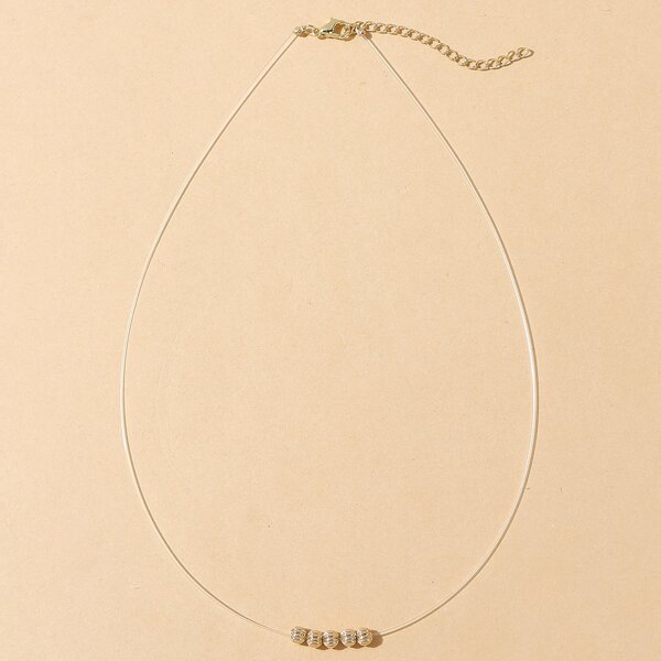 

Copper Bead Decor Necklace, Gold