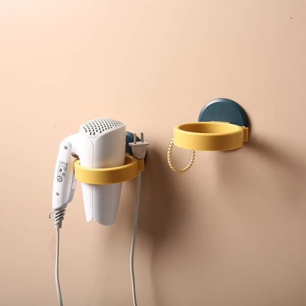 

1pc Wall Mounted Hair Dryer Holder, Multicolor