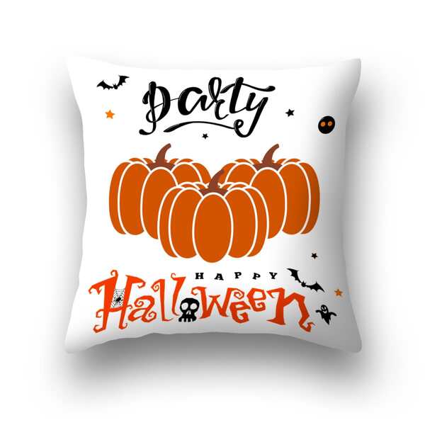

Pumpkin Print Cushion Cover Without Filler, Multicolor