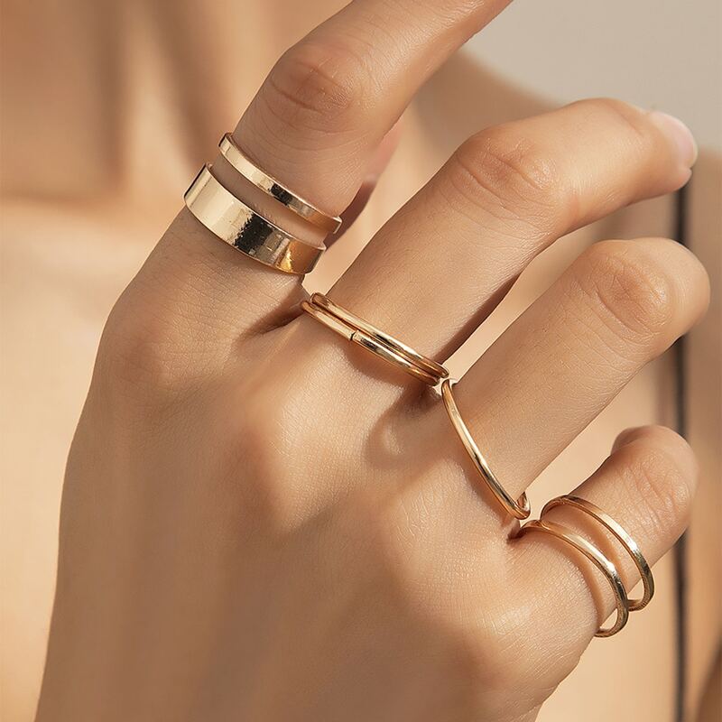 

5pcs Minimalist Ring, Gold