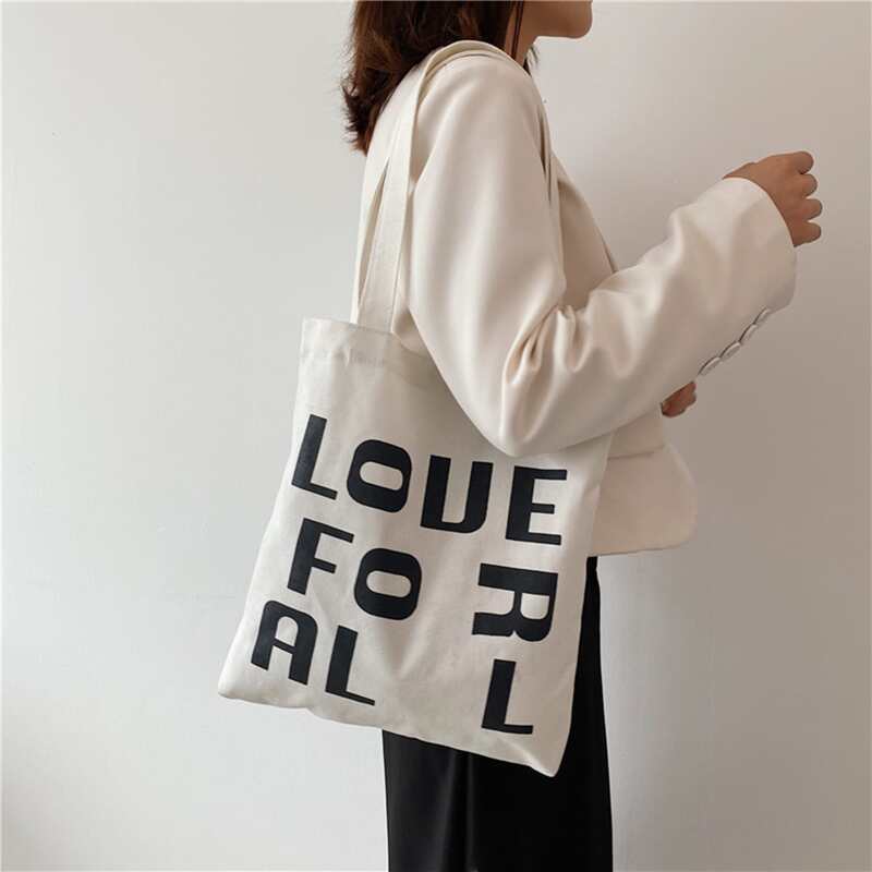

Letter Graphic Shopper Bag, White