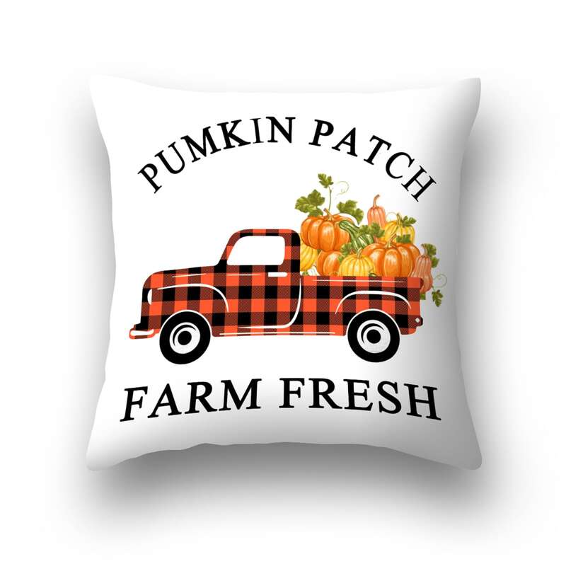 

Pumpkin Print Cushion Cover Without Filler, Multicolor