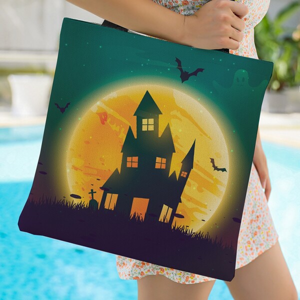 

Halloween Painting Graphic Shopper Bag, Multicolor