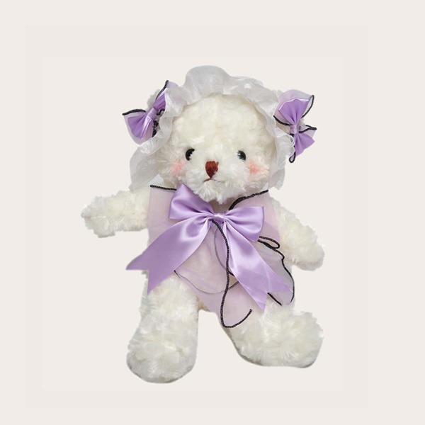 

Girls Fuzzy Bear Design Novelty Bag, Purple