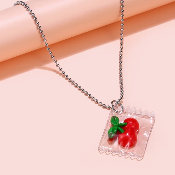 

Cherry Charm Necklace, Multicolor