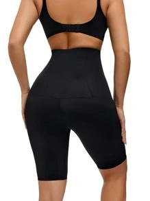 Shorts de fajas de talle alto - Negro - Ver 2